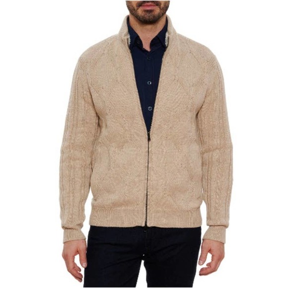 Robert Graham Designs Men's Bayswater Size L Full Zip Sweater - Picture 1 of 10